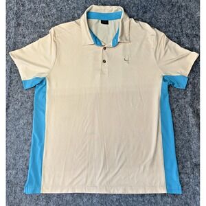 Short Par 4 Shirt Men L  Golf Polo Short Sleeve Collar Logo Stretch (47-8)
